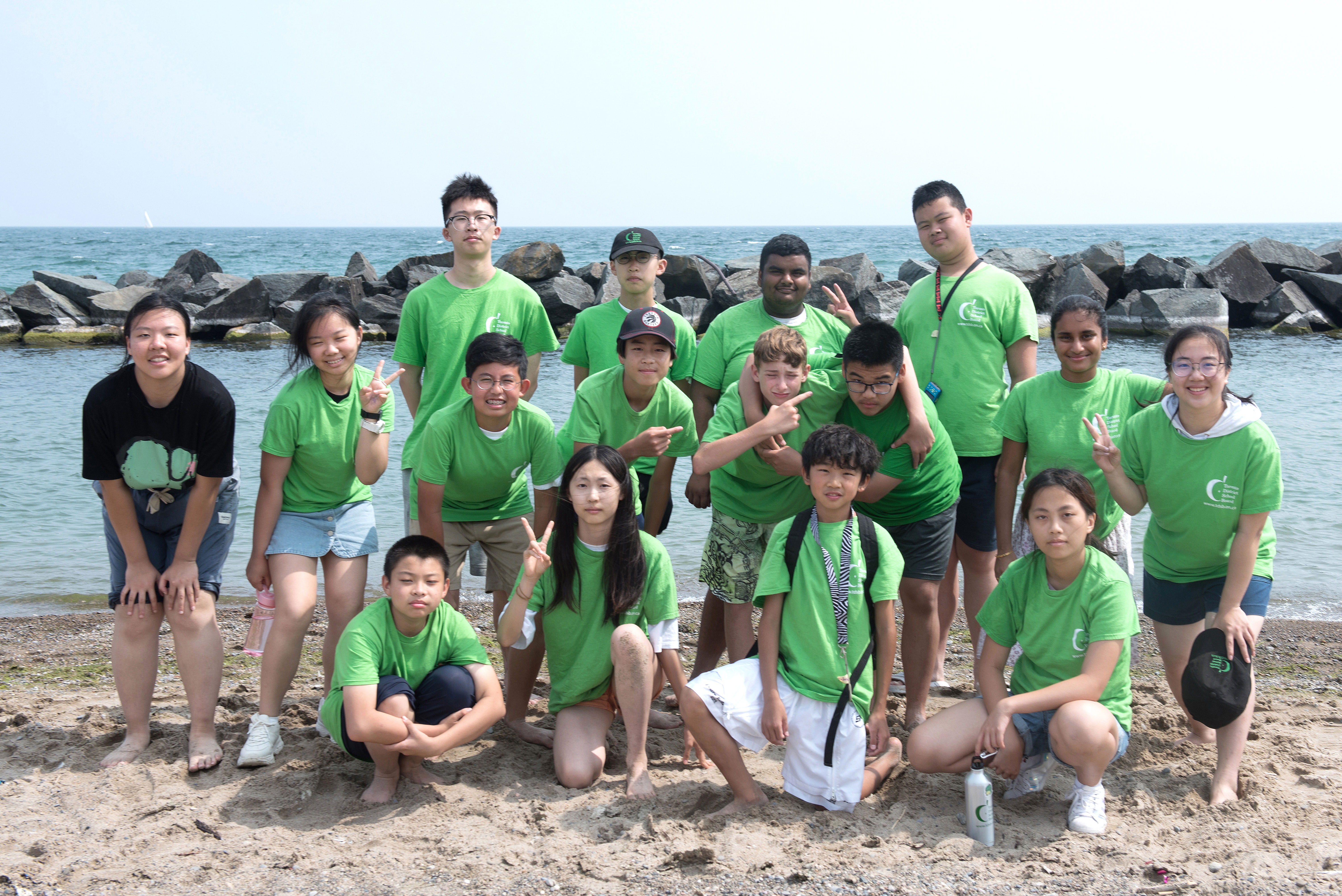 Group of students on the beach at Toronto Island Open Gallery